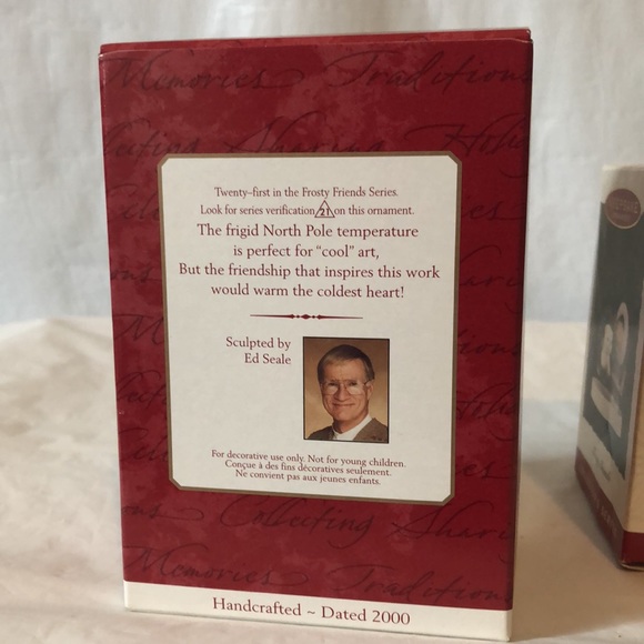 Frosty Friends Hallmark 1994 Frosty’s Wreath 15th in series; 2000 Ice Sculpting - Picture 5 of 6